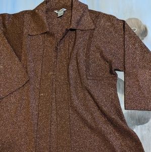 Sweater. Sparkling Brown open Cardigan/sweater.